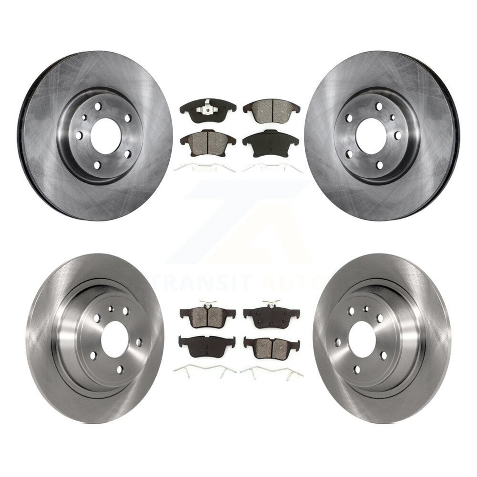 Front Rear Disc Brake Rotors And Semi-Metallic Pads Kit For Ford Fusion Lincoln MKZ K8S-100940