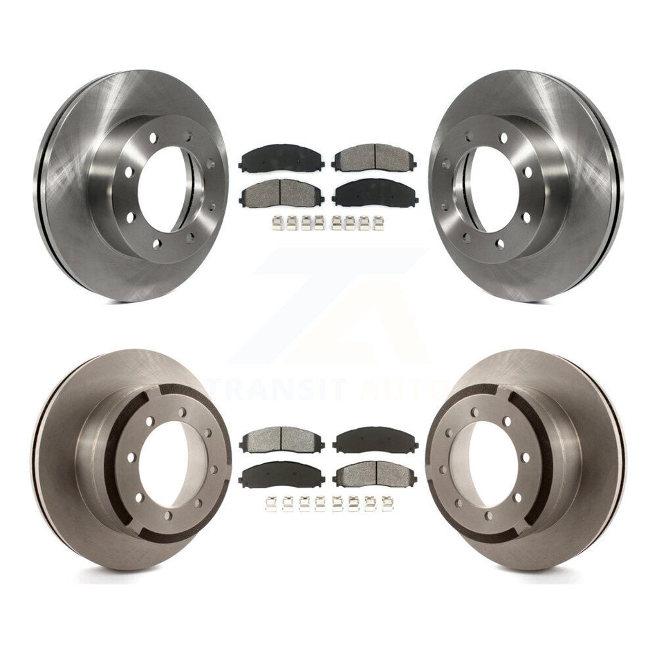 Front Rear Disc Brake Rotors And Semi-Metallic Pads Kit For Ford F-250 Super Duty F-350 F-450 K8S-100944
