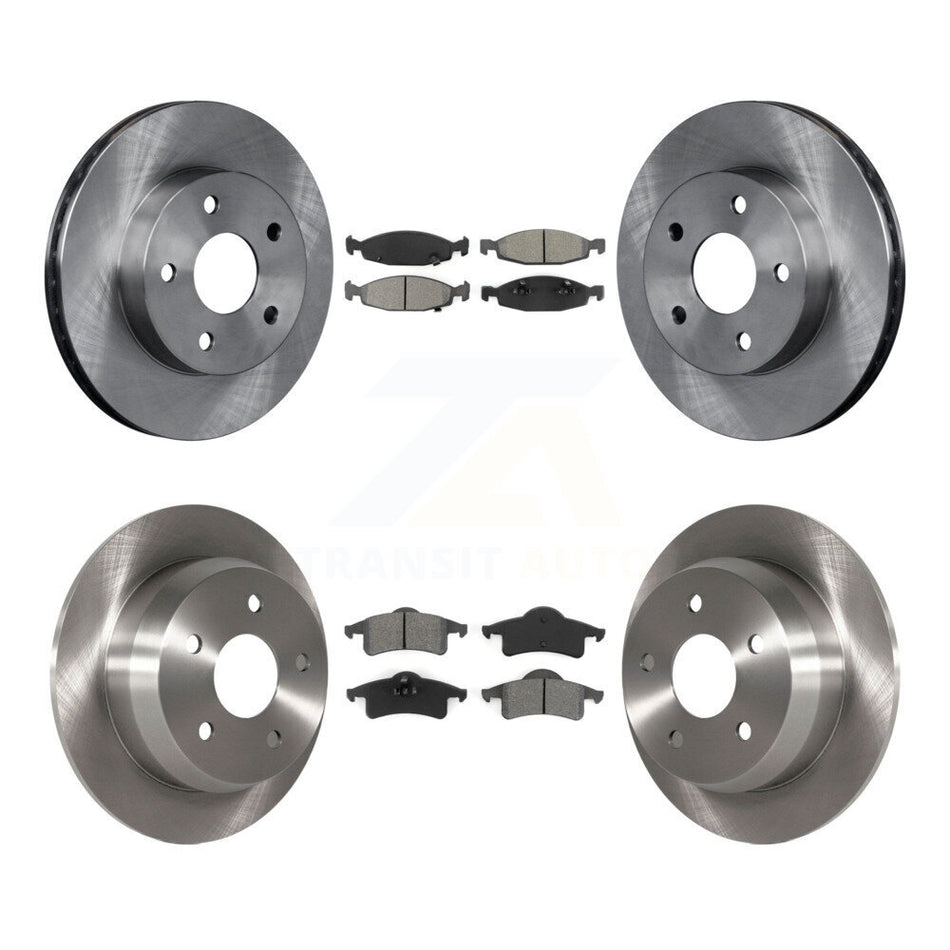 Front Rear Disc Brake Rotors And Semi-Metallic Pads Kit For 1999-2002 Jeep Grand Cherokee With Teves & ATE Caliper K8S-100959