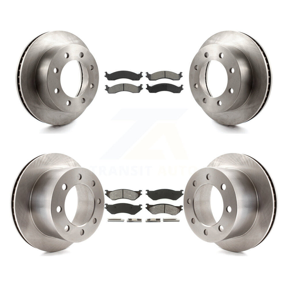 Front Rear Disc Brake Rotors And Semi-Metallic Pads Kit For 2001-2002 Dodge Ram 2500 3500 K8S-100962