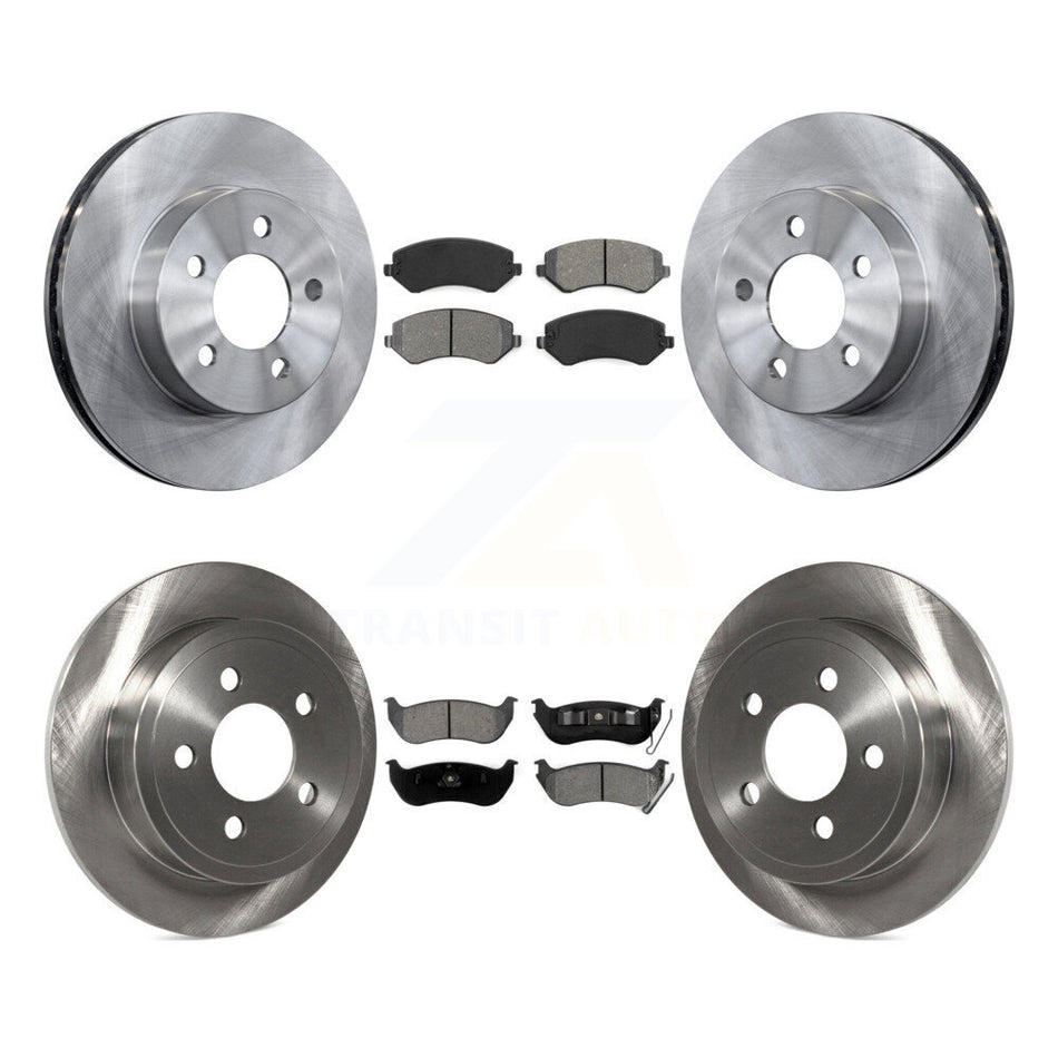 Front Rear Disc Brake Rotors And Semi-Metallic Pads Kit For 2003-2007 Jeep Liberty K8S-100970
