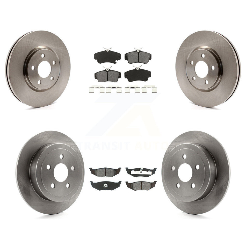Front Rear Disc Brake Rotors And Semi-Metallic Pads Kit For 2008-2009 Chrysler PT Cruiser Turbocharged K8S-100979