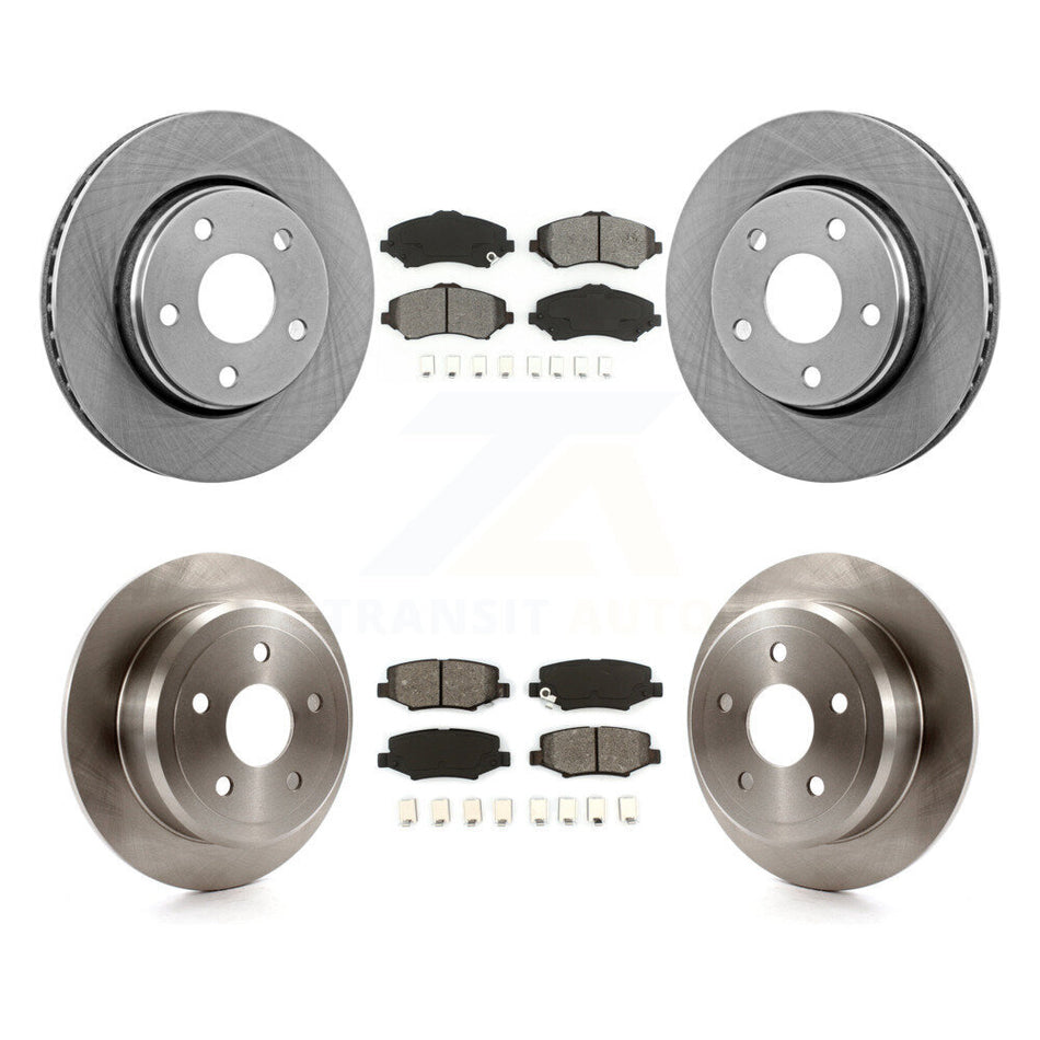 Front Rear Disc Brake Rotors And Semi-Metallic Pads Kit For Jeep Wrangler JK K8S-101001
