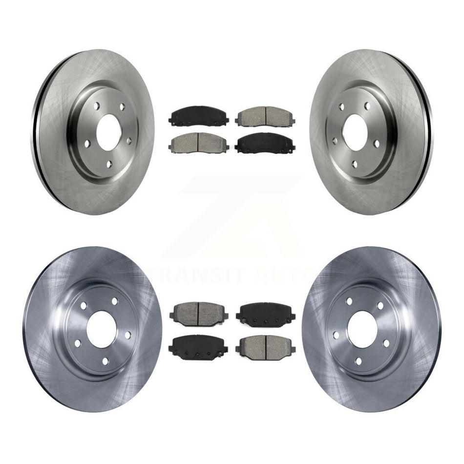 Front Rear Disc Brake Rotors And Semi-Metallic Pads Kit For Dodge Grand Caravan Journey Chrysler Town & Country Ram C/V Volkswagen Routan K8S-101013