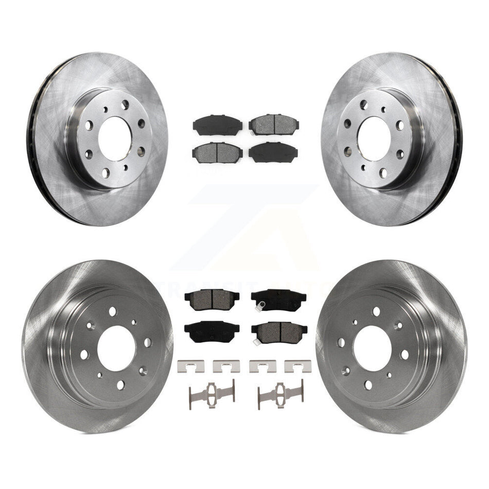 Front Rear Disc Brake Rotors And Semi-Metallic Pads Kit For 1994-1995 Honda Civic EX with Sedan Non-ABS K8S-101033