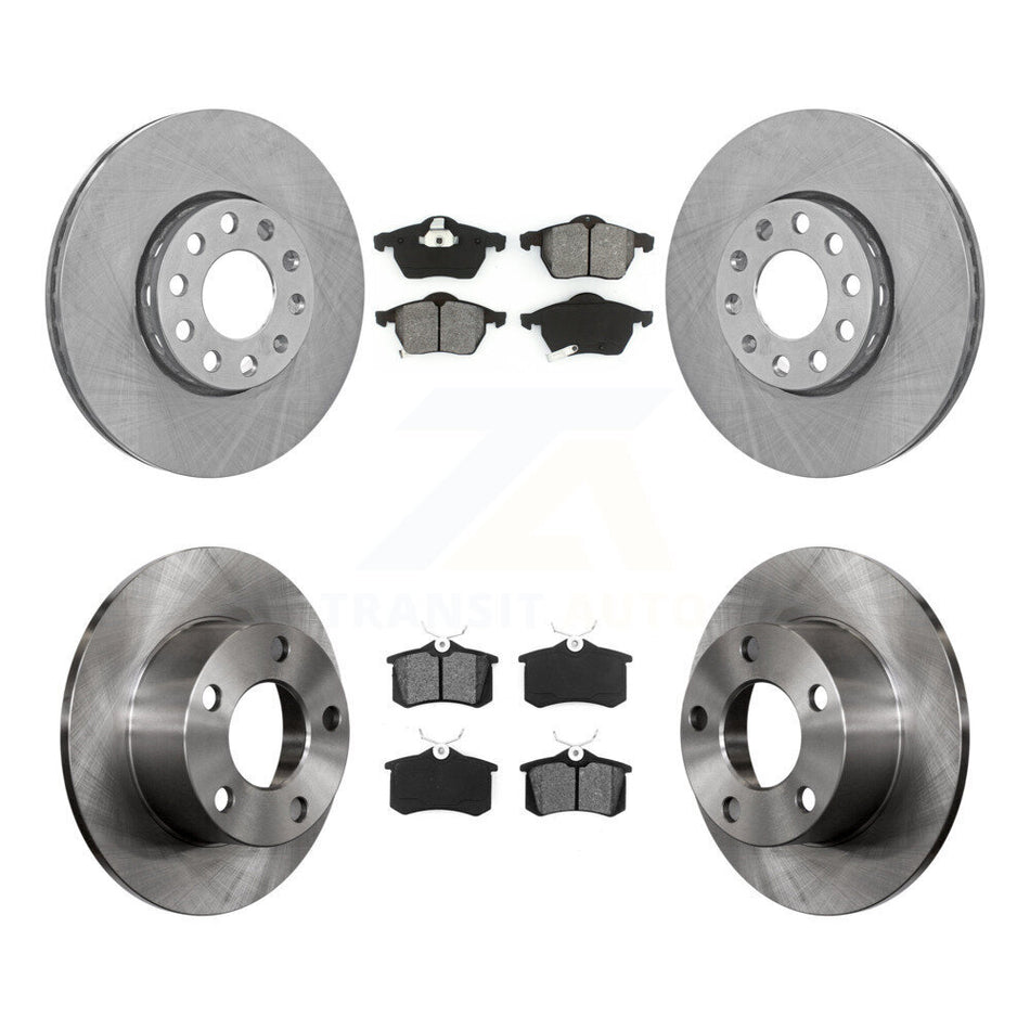 Front Rear Disc Brake Rotors And Semi-Metallic Pads Kit For 1999 Volkswagen Passat FWD From Chassis VIN #3BX124708 K8S-101056