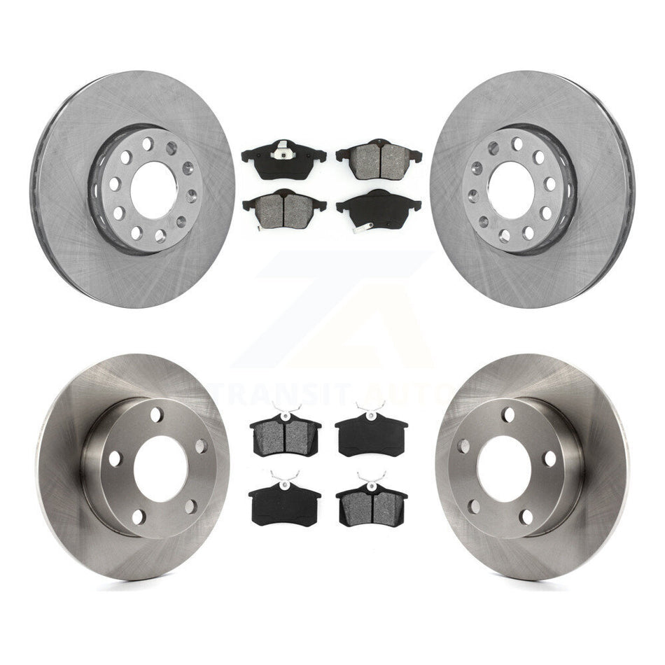 Front Rear Disc Brake Rotors And Semi-Metallic Pads Kit For 1999 Volkswagen Passat AWD From Chassis VIN #3BX124708 K8S-101057