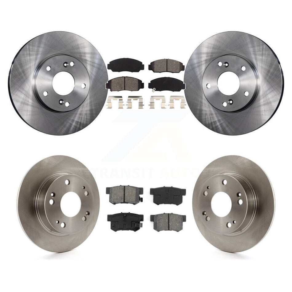 Front Rear Disc Brake Rotors And Semi-Metallic Pads Kit For Honda Accord K8S-101093