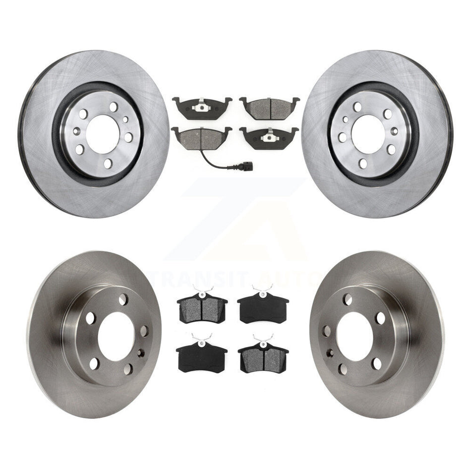 Front Rear Disc Brake Rotors And Semi-Metallic Pads Kit For Volkswagen Beetle Jetta Golf City K8S-101101