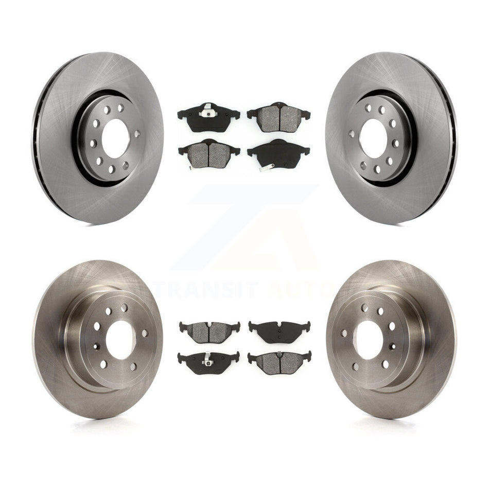 Front Rear Disc Brake Rotors And Semi-Metallic Pads Kit For 2000-2001 Saab 9-5 With 308mm Diameter Rotor K8S-101159