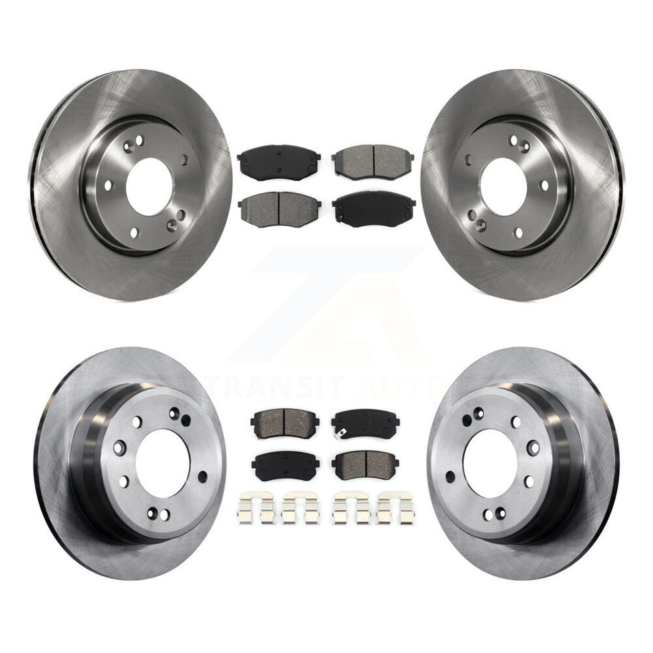 Front Rear Disc Brake Rotors And Semi-Metallic Pads Kit For Hyundai Tucson Kia Sportage FWD K8S-101175