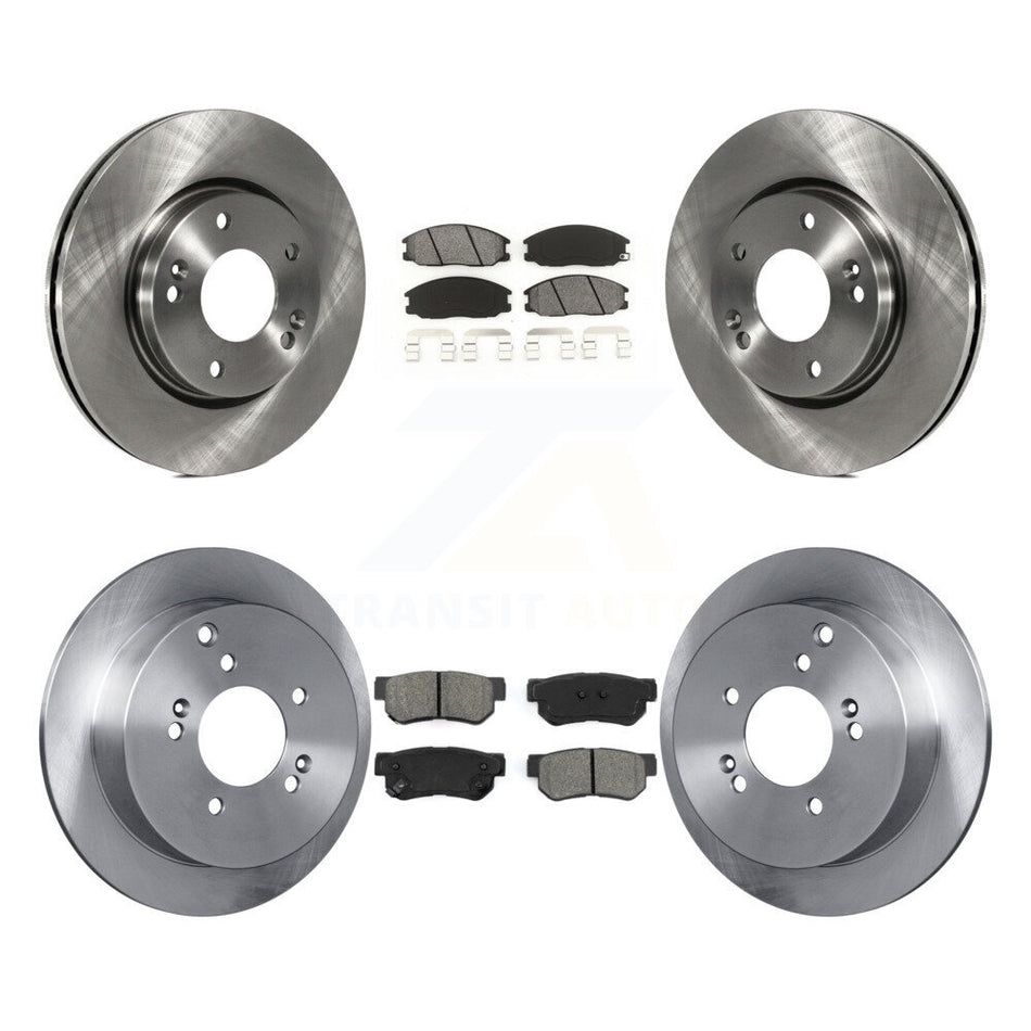Front Rear Disc Brake Rotors And Semi-Metallic Pads Kit For 2001-2006 Hyundai Santa Fe With 276mm Diameter Rotor K8S-101181