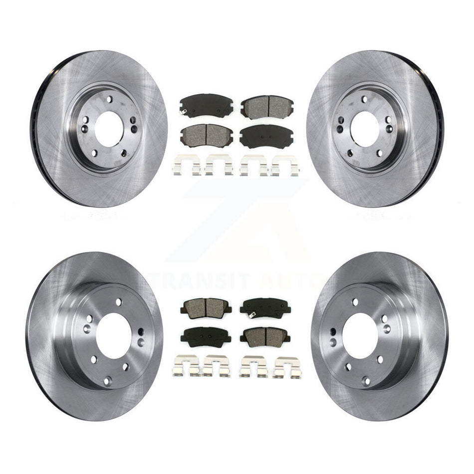 Front Rear Disc Brake Rotors And Semi-Metallic Pads Kit For 2010-2011 Hyundai Azera K8S-101236