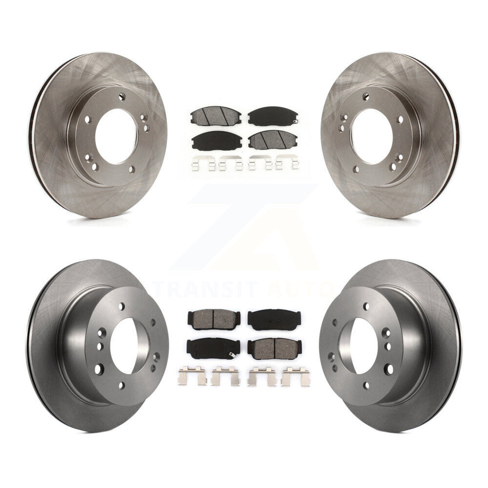 Front Rear Disc Brake Rotors And Semi-Metallic Pads Kit For 2003-2006 Kia Sorento K8S-101255