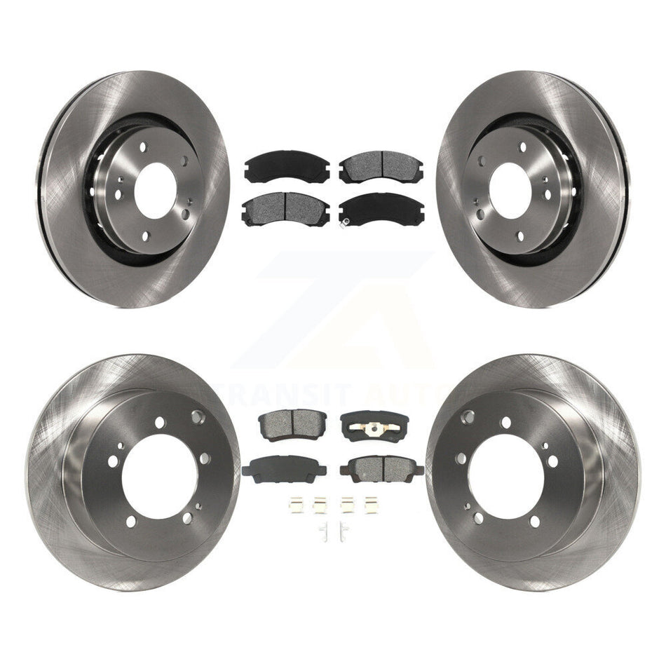 Front Rear Disc Brake Rotors And Semi-Metallic Pads Kit For 2005-2006 Mitsubishi Outlander K8S-101260