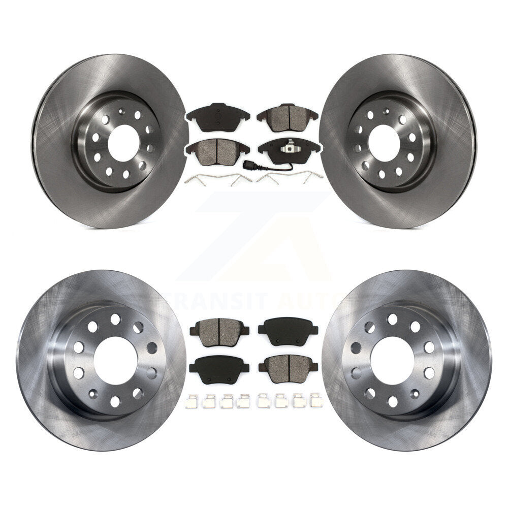 Front Rear Disc Brake Rotor And Semi-Metallic Pad Kit For 2017-2018 Volkswagen Jetta 2.0L K8S-101279