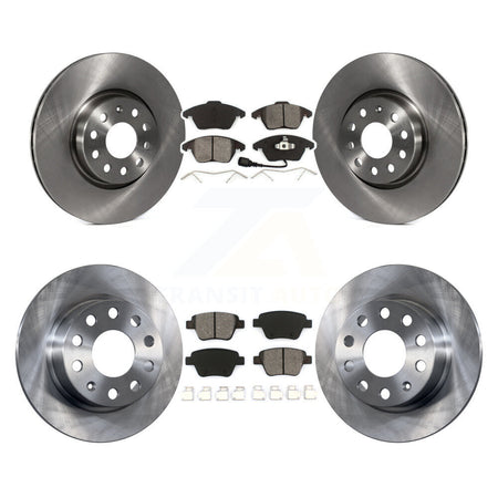 Front Rear Disc Brake Rotor And Semi-Metallic Pad Kit For 2017-2018 Volkswagen Jetta 2.0L K8S-101279