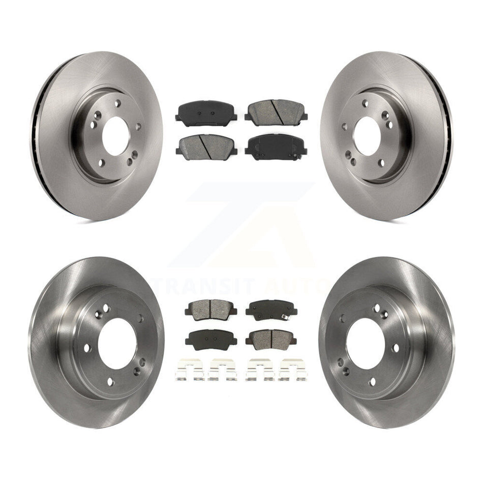Front Rear Disc Brake Rotors And Semi-Metallic Pads Kit For Hyundai Veloster Kia Forte Koup K8S-101305