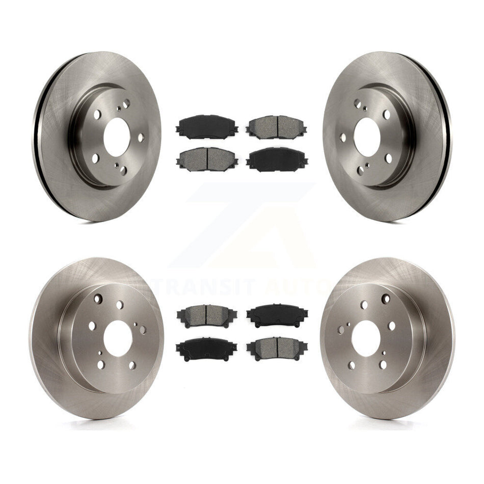Front Rear Disc Brake Rotors And Semi-Metallic Pads Kit For 2012-2018 Toyota Prius V K8S-101326