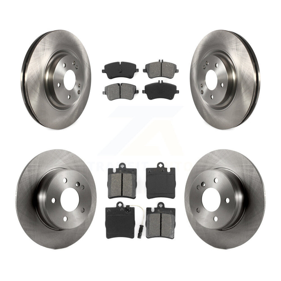 Front Rear Disc Brake Rotors And Semi-Metallic Pads Kit For 2004 Mercedes-Benz C320 Wagon Coupe with RWD With Sport Package K8S-101350