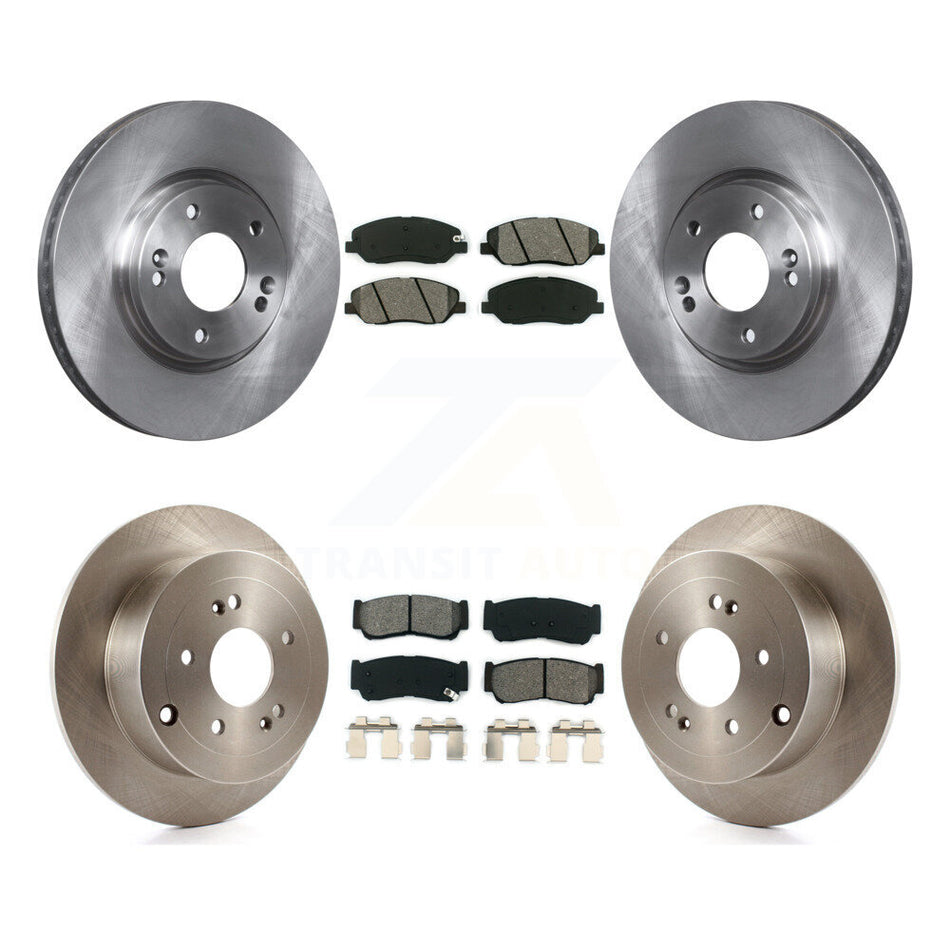Front Rear Disc Brake Rotors And Semi-Metallic Pads Kit For 2007-2009 Hyundai Santa Fe K8S-101371