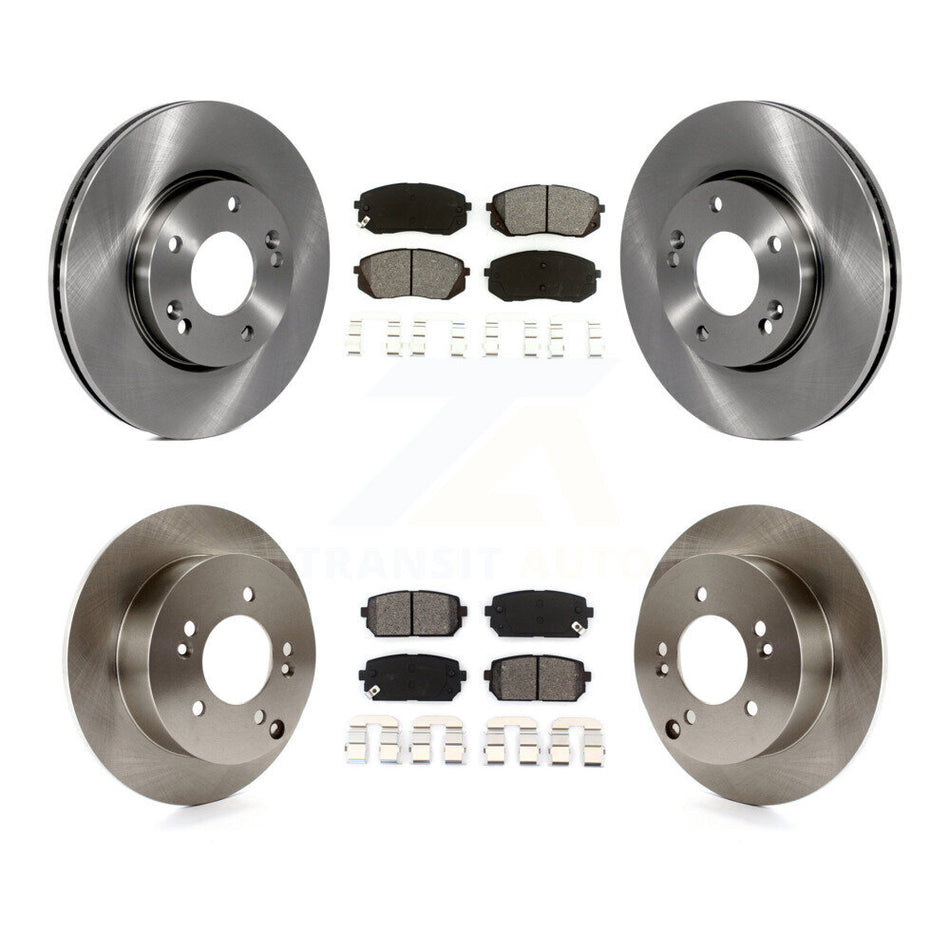 Front Rear Disc Brake Rotors And Semi-Metallic Pads Kit For 2007-2009 Kia Rondo K8S-101372