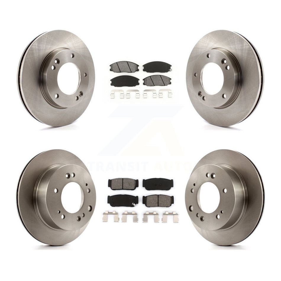 Front Rear Disc Brake Rotors And Semi-Metallic Pads Kit For 2007-2009 Kia Sorento K8S-101373