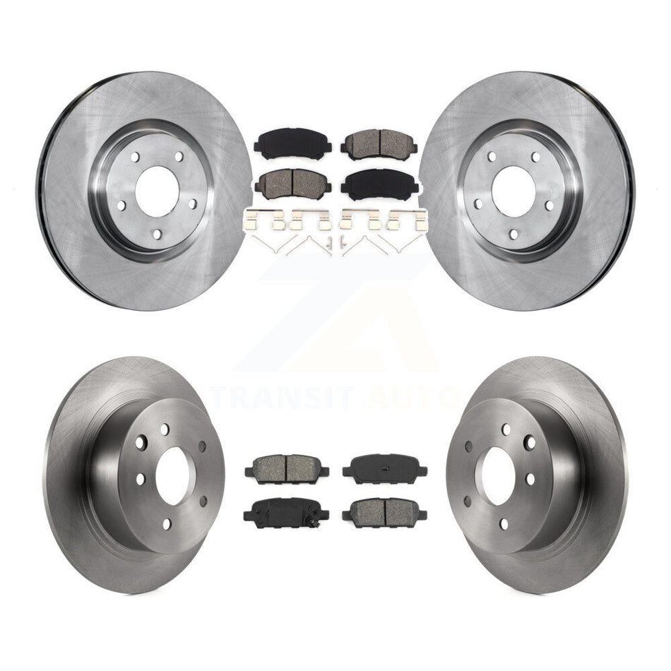 Front Rear Disc Brake Rotors And Semi-Metallic Pads Kit For 2007-2012 Nissan Sentra SE-R Spec V K8S-101394