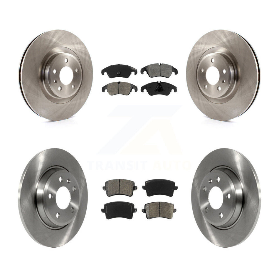 Front Rear Disc Brake Rotors And Semi-Metallic Pads Kit For 2009-2010 Audi Q5 With 345mm Diameter Rotor K8S-101414