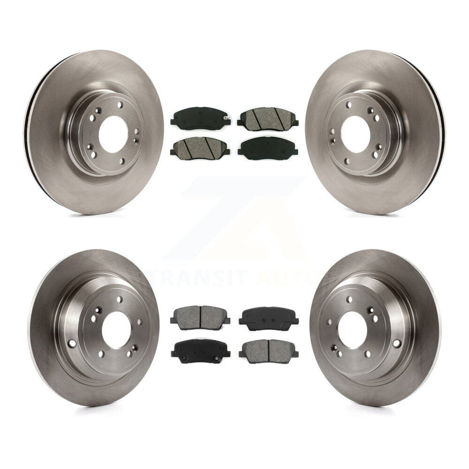 Front Rear Disc Brake Rotors And Semi-Metallic Pads Kit For Hyundai Genesis 3.8L K8S-101420
