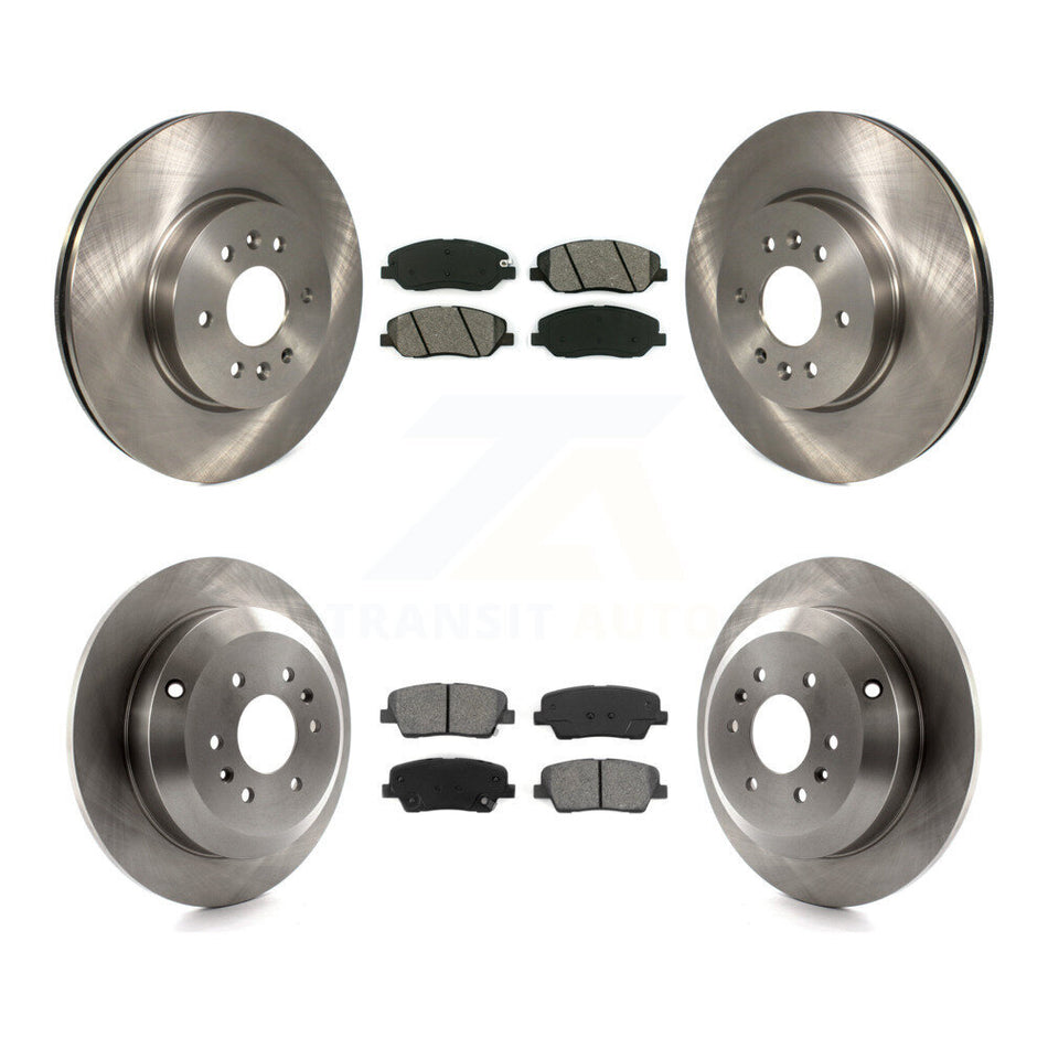 Front Rear Disc Brake Rotors And Semi-Metallic Pads Kit For 2009-2011 Kia Borrego K8S-101429
