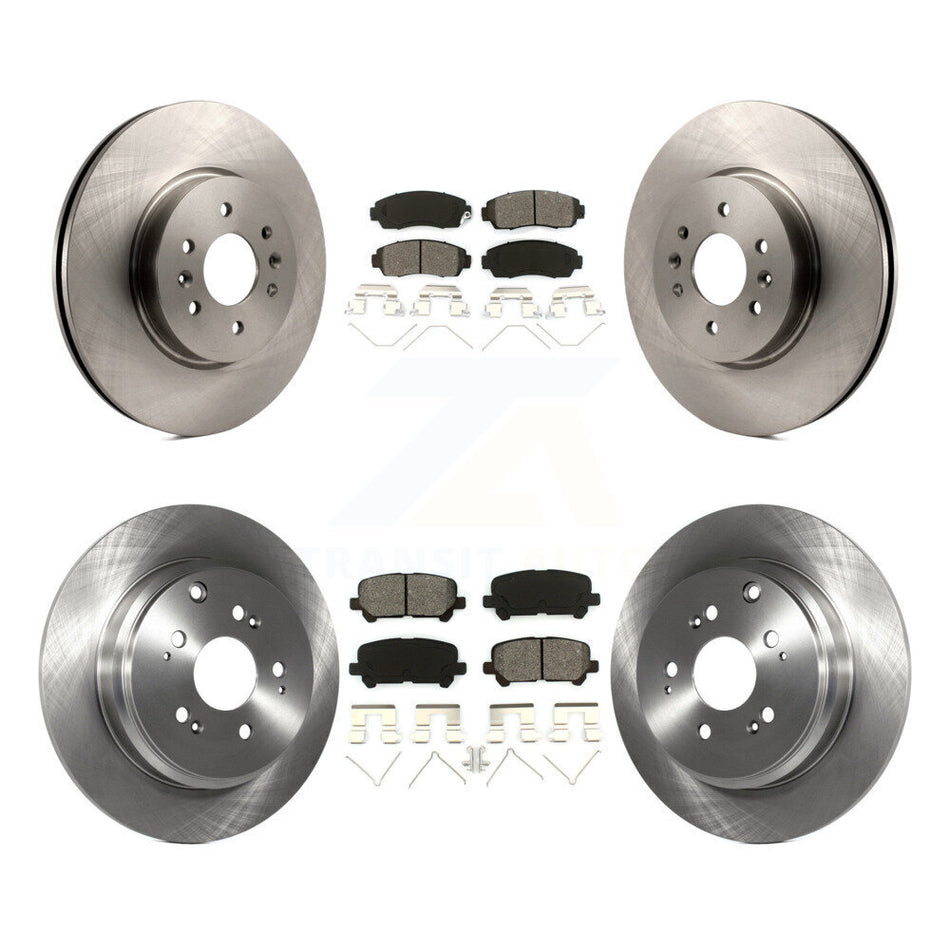 Front Rear Disc Brake Rotors And Semi-Metallic Pads Kit For 2011-2014 Honda Odyssey K8S-101430