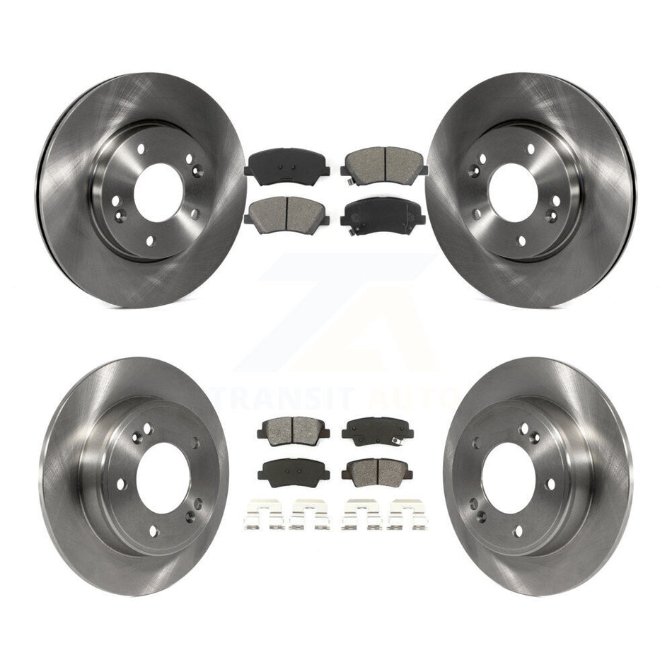 Front Rear Disc Brake Rotors And Semi-Metallic Pads Kit For Hyundai Elantra Kia Forte Veloster GT Forte5 Coupe Koup K8S-101455