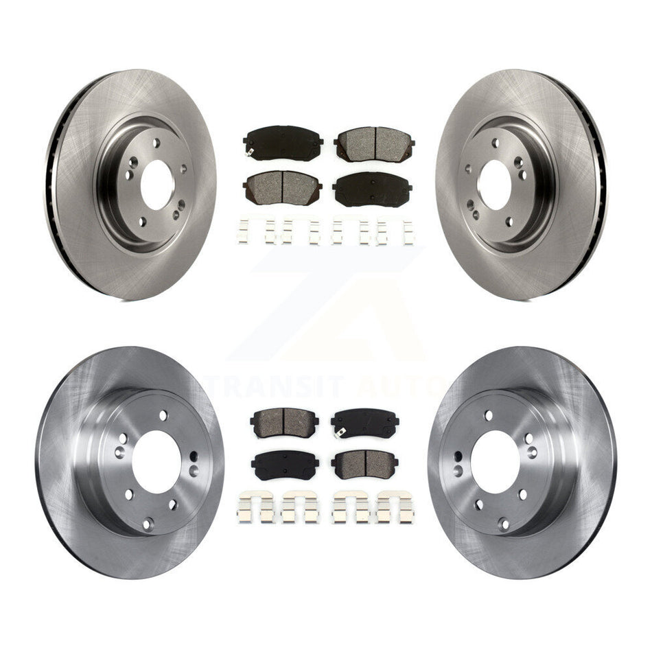 Front Rear Disc Brake Rotors And Semi-Metallic Pads Kit For Hyundai Tucson Kia Cadenza K8S-101457