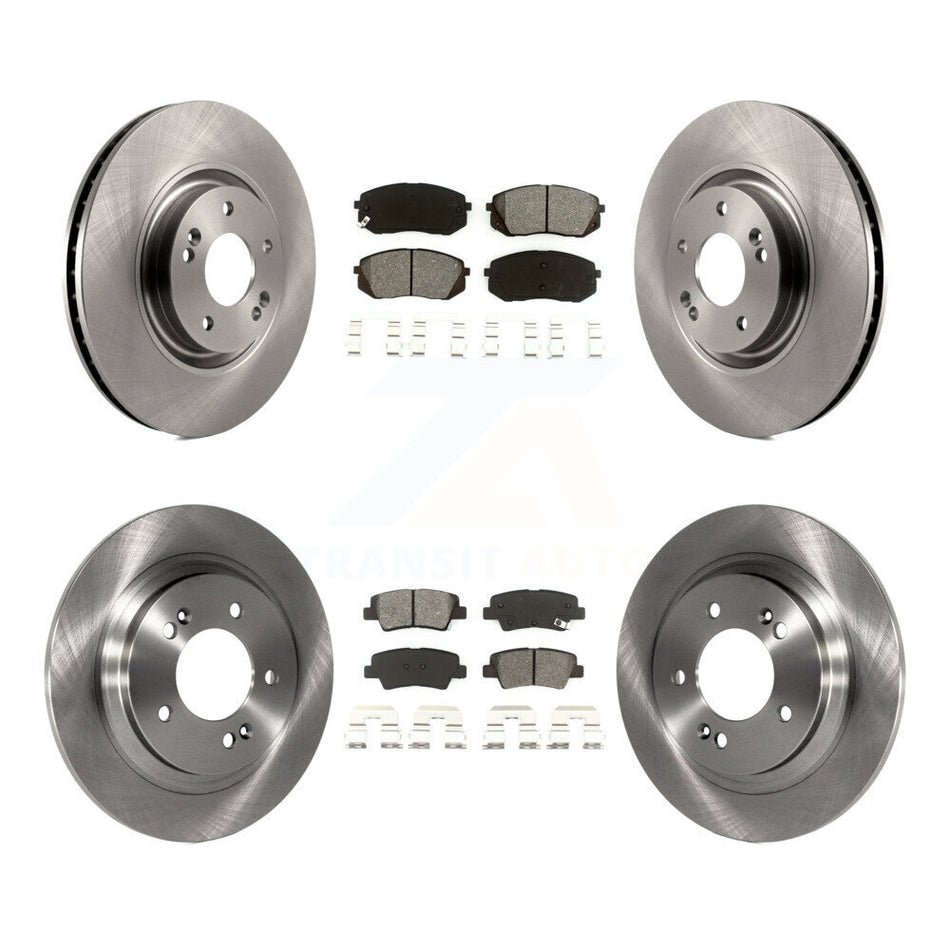 Front Rear Disc Brake Rotors And Semi-Metallic Pads Kit For 2015 Hyundai Sonata GAS engine With Power Operated Parking K8S-101459