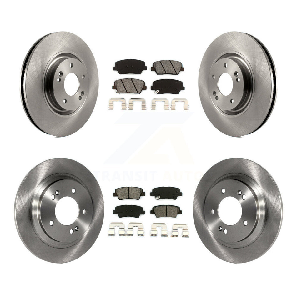 Front Rear Disc Brake Rotors And Semi-Metallic Pads Kit For 2016-2017 Hyundai Azera Limited K8S-101463