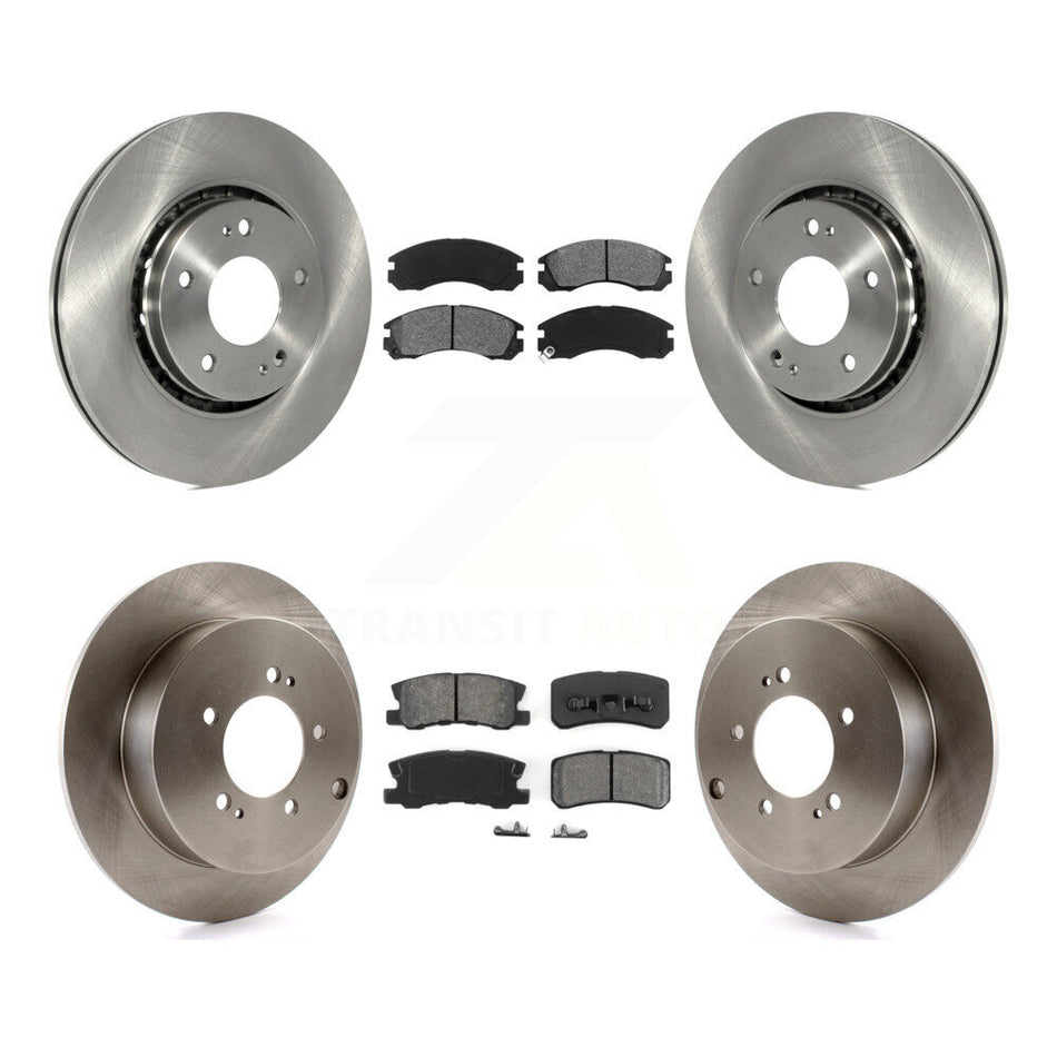 Front Rear Disc Brake Rotors And Semi-Metallic Pads Kit For Mitsubishi Lancer K8S-101465
