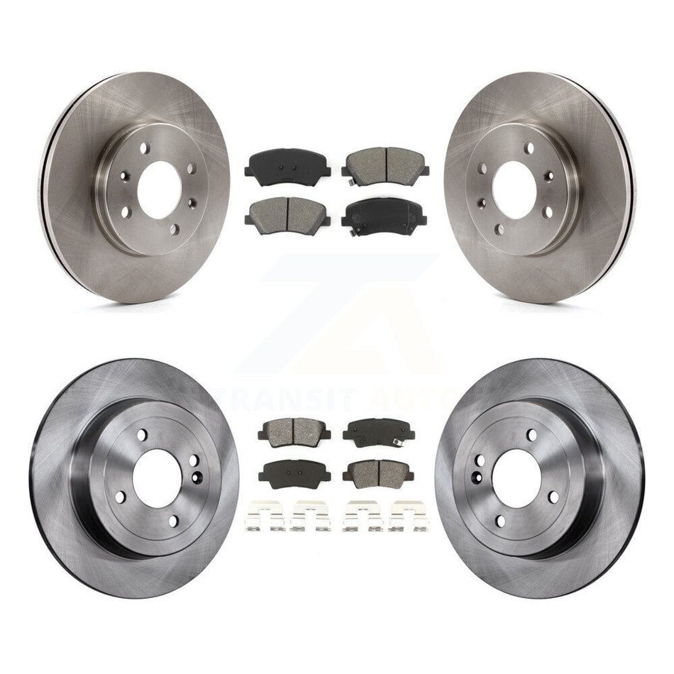 Front Rear Disc Brake Rotors And Semi-Metallic Pads Kit For Hyundai Accent Kia Rio K8S-101474