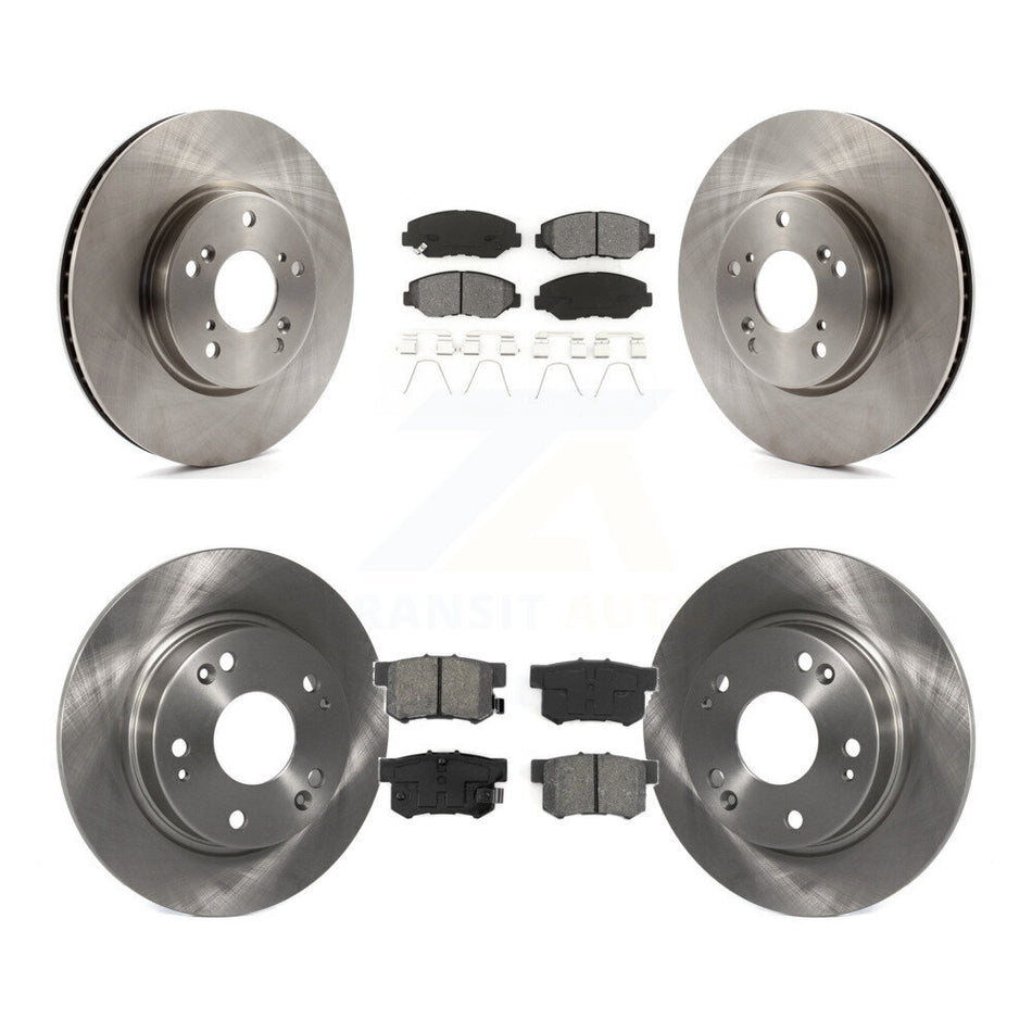 Front Rear Disc Brake Rotors And Semi-Metallic Pads Kit For 2015 Honda Civic EX with Coupe Manual transmission K8S-101485