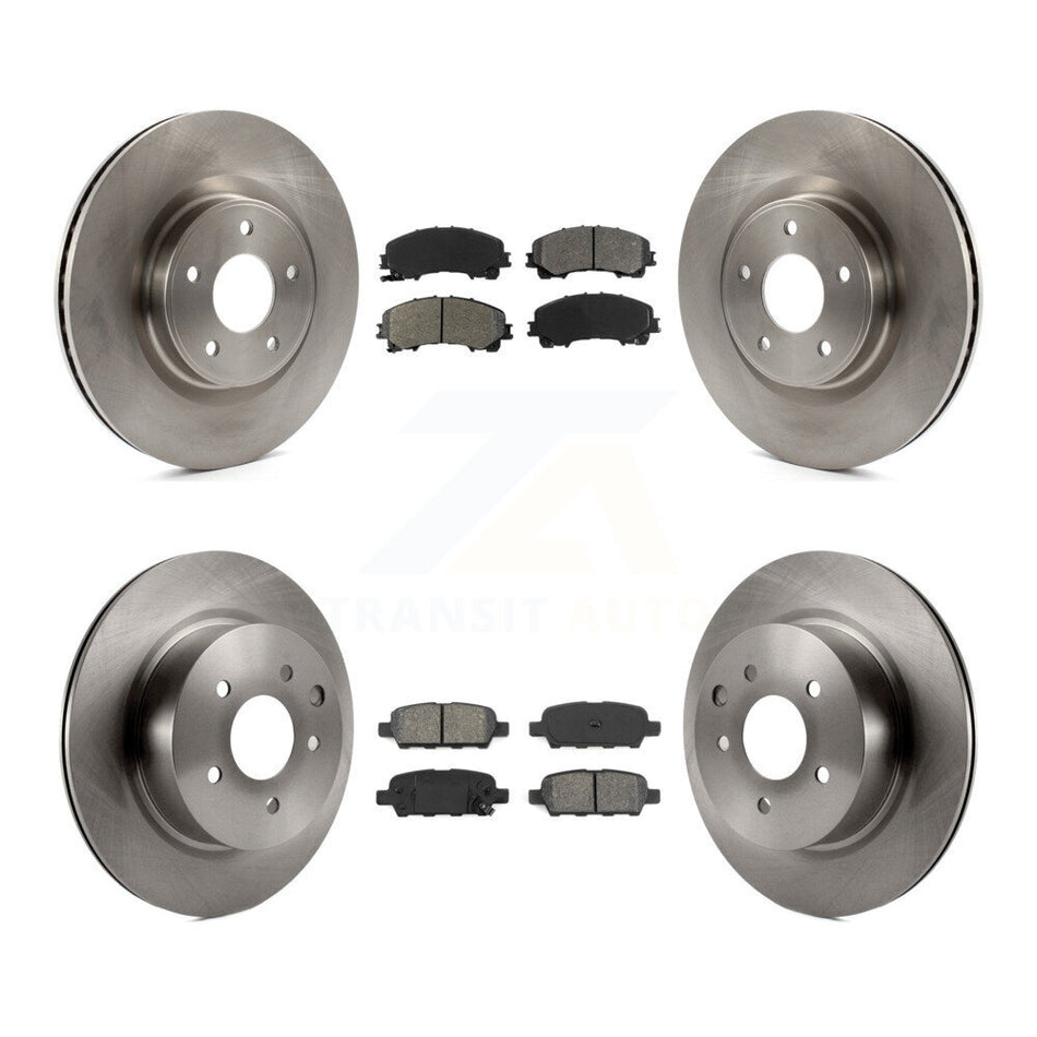 Front Rear Disc Brake Rotors And Semi-Metallic Pads Kit For 2016-2017 INFINITI QX50 K8S-101493