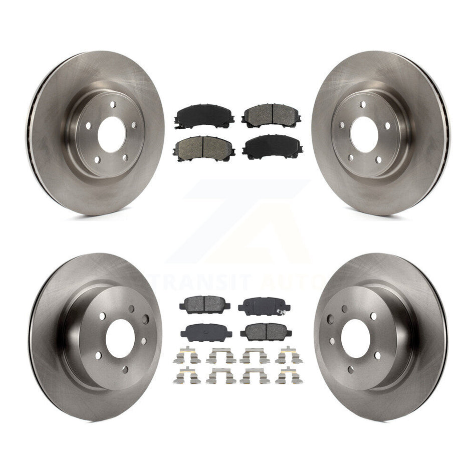 Front Rear Disc Brake Rotors And Semi-Metallic Pads Kit For 2016-2017 INFINITI QX50 K8S-101493