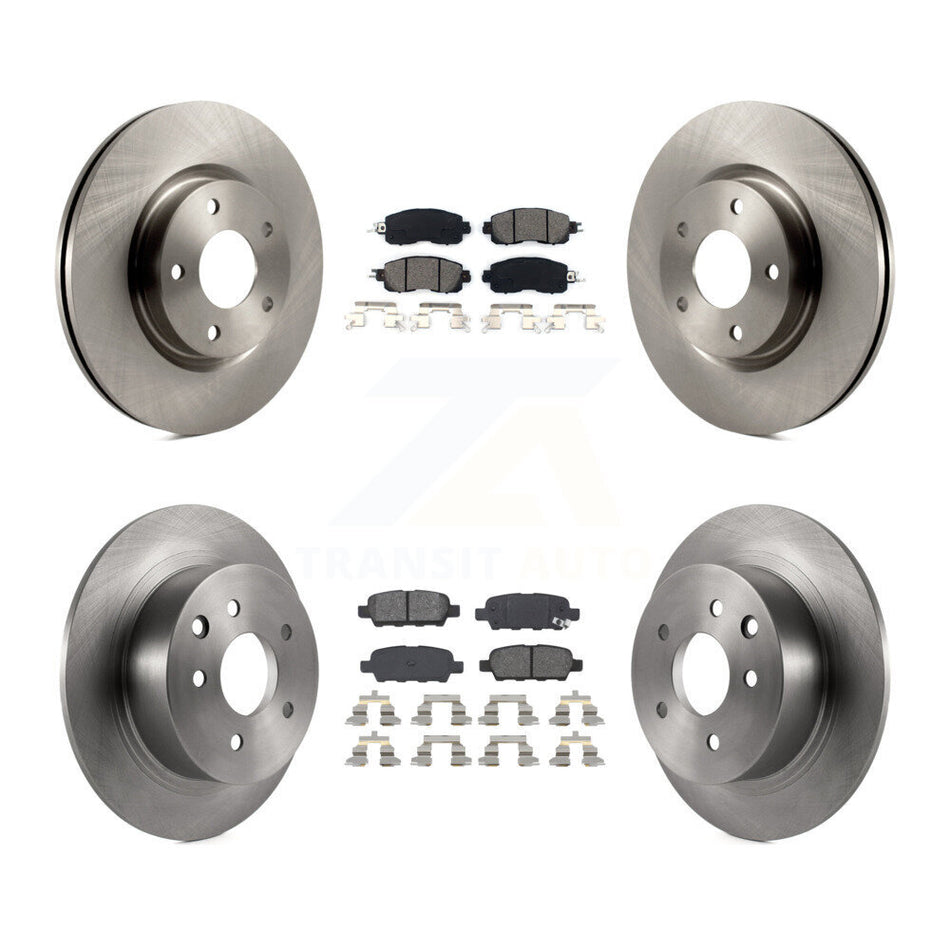 Front Rear Disc Brake Rotors And Semi-Metallic Pads Kit For Nissan Altima K8S-101506