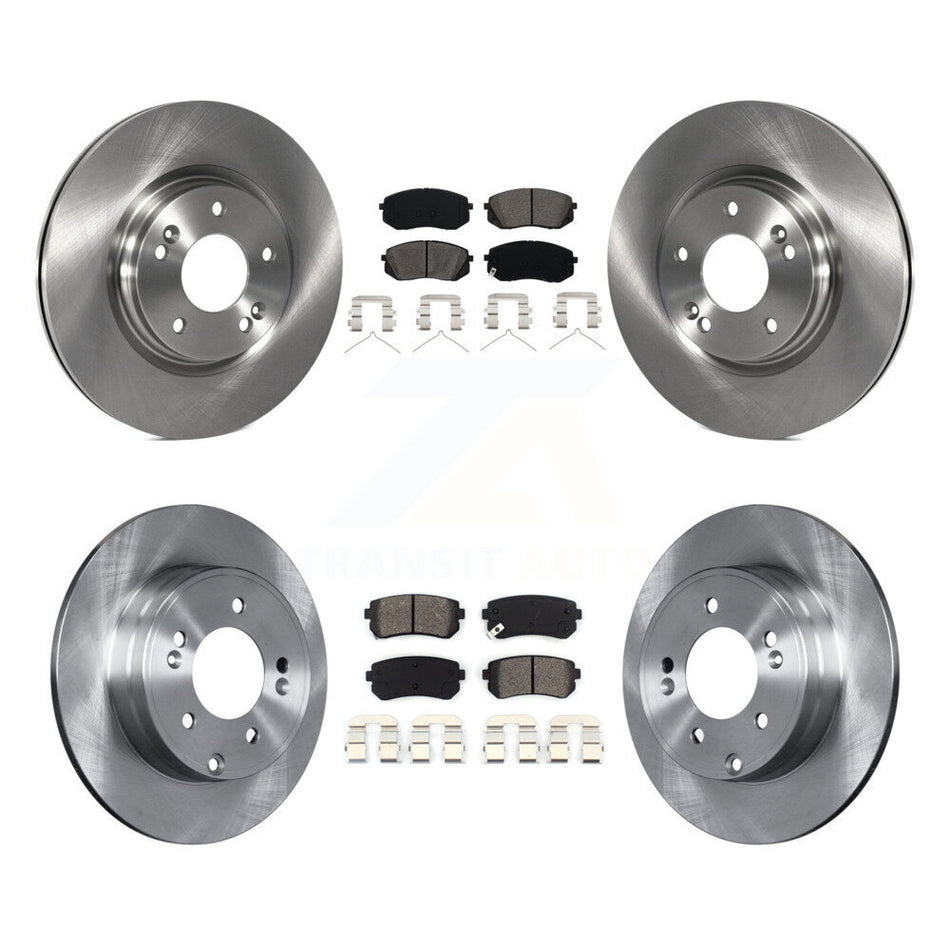 Front Rear Disc Brake Rotors And Semi-Metallic Pads Kit For 2015-2016 Hyundai Sonata GAS engine With Manual Parking K8S-101508