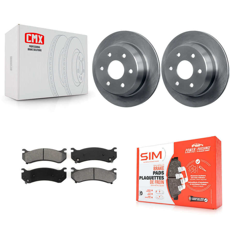Rear Disc Brake Rotors And Semi-Metallic Pads Kit For 2003-2003 Chevrolet Silverado 2500 HD Suburban GMC Sierra K8S-101516