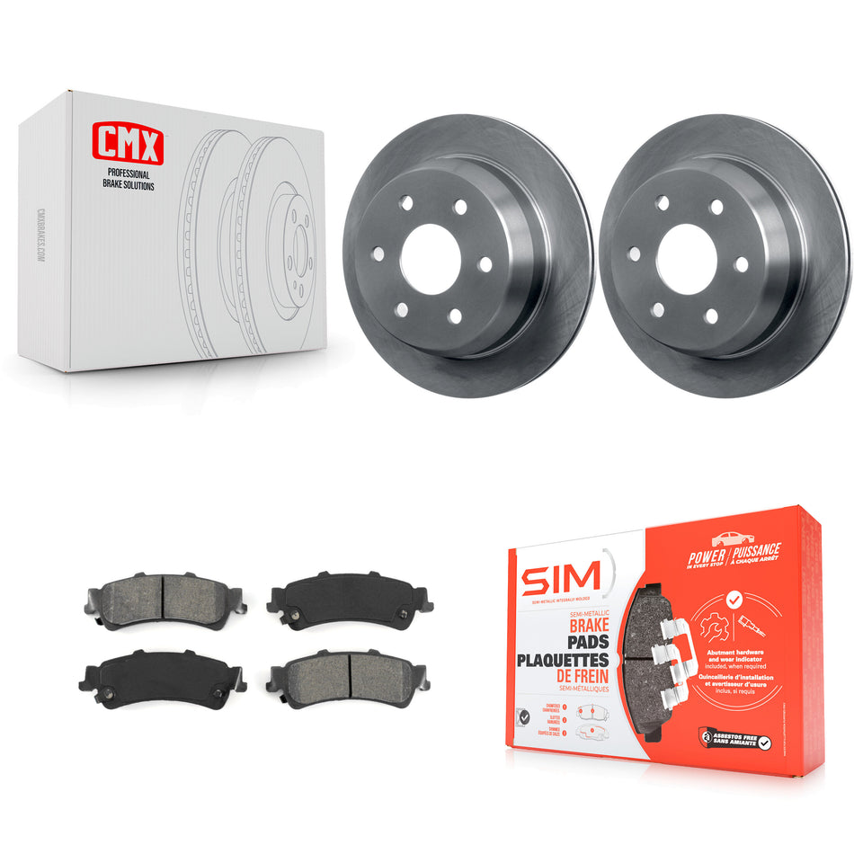 Rear Disc Brake Rotors And Semi-Metallic Pads Kit For Chevrolet Silverado 1500 GMC Sierra Tahoe Classic Suburban Astro Yukon XL Safari K8S-101517