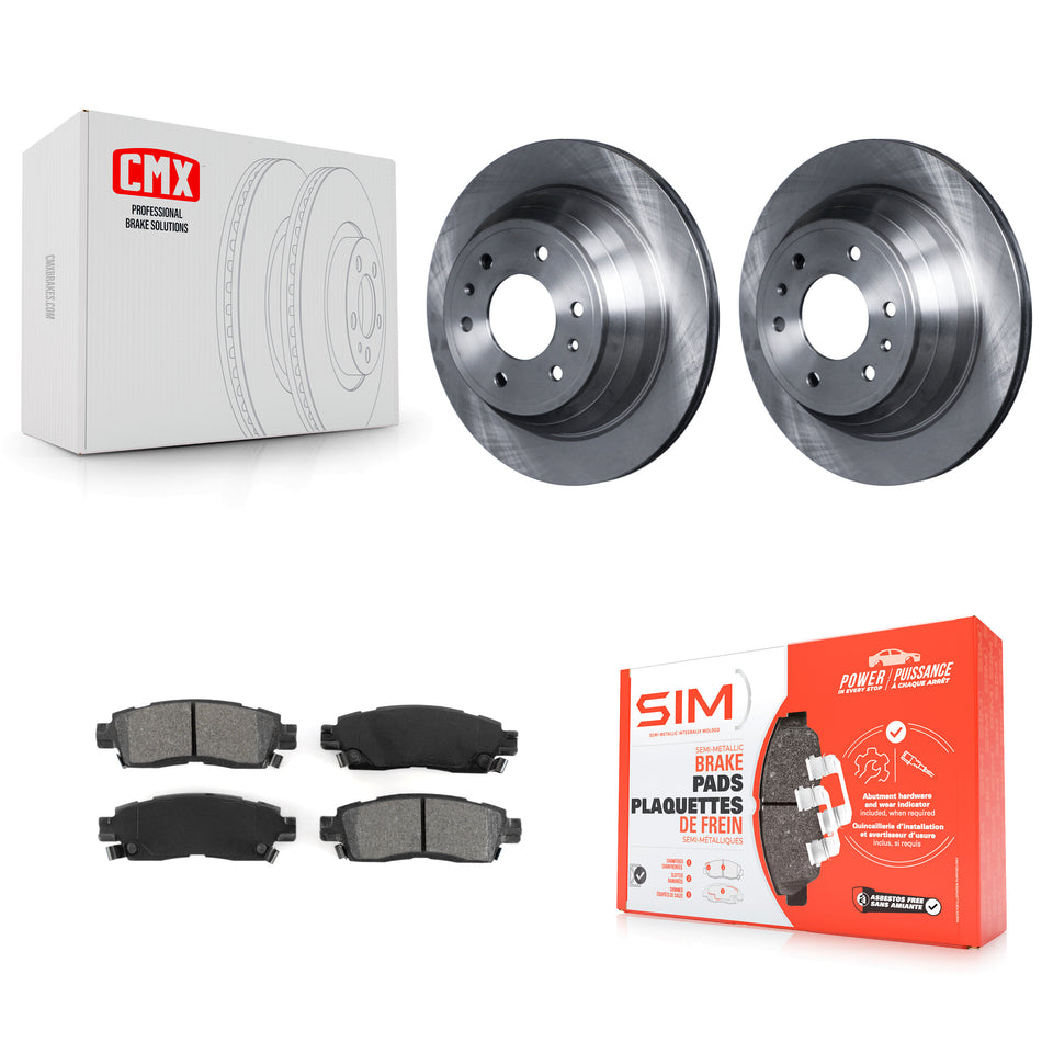 Rear Disc Brake Rotors And Semi-Metallic Pads Kit For Chevrolet Trailblazer GMC Envoy EXT XL Buick Rainier Oldsmobile Bravada XUV SSR Isuzu Ascender Saab 9-7x K8S-101534