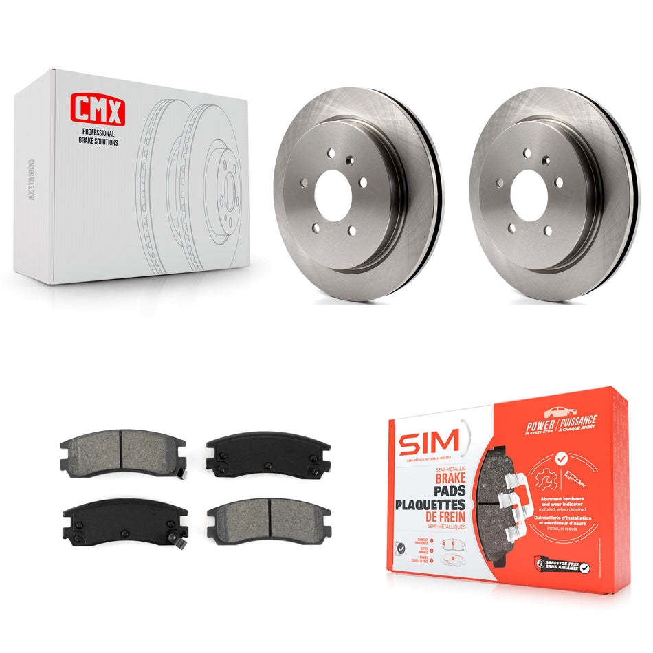 Rear Disc Brake Rotors And Semi-Metallic Pads Kit For 2003-2004 Cadillac Seville With Vented Rotor K8S-101535