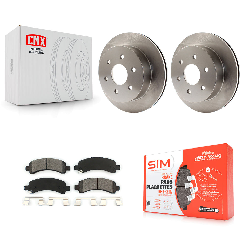 Rear Disc Brake Rotors And Semi-Metallic Pads Kit For Chevrolet Express 2500 GMC Savana K8S-101537