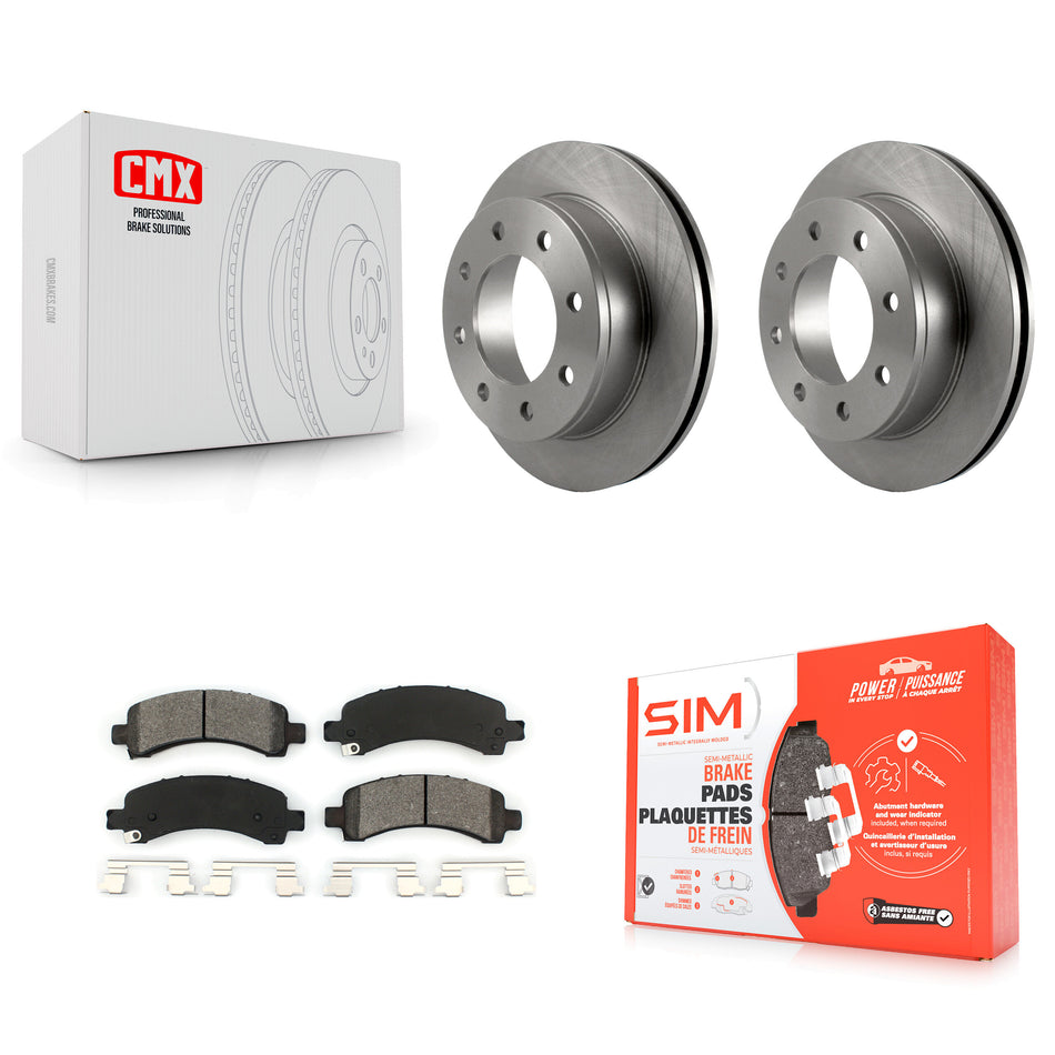 Rear Disc Brake Rotors And Semi-Metallic Pads Kit For Chevrolet Express 3500 2500 GMC Savana K8S-101547