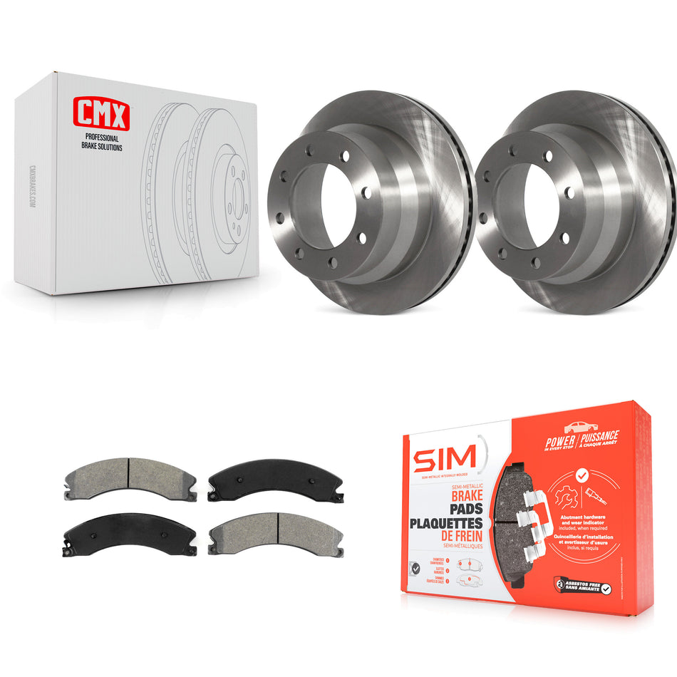 Rear Disc Brake Rotors And Semi-Metallic Pads Kit For Chevrolet Express 3500 GMC Savana 4500 K8S-101557